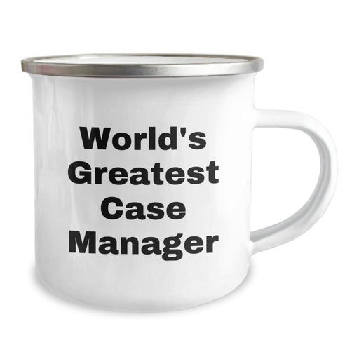 World's Greatest Case Manager Funny Birthday Unique Gifts from Friends for Amazing Case Managers Camping Mug, Unique 12 oz Stainless Steel with Enamel Finish, Gifts for Case Manager - Image 2