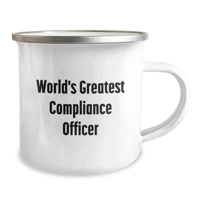 Funny Compliance Officer Gifts for Men and Women, World's Greatest Compliance Officer Camping Mug, 12 oz Stainless Steel with Enamel Finish, Unique Graduation Gifts from Family and Friends - Image 2