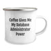 Funny Database Administrator Gifts - Camping Mug for Database Administrator Enthusiasts - Gifts from Friends and Family - Coffee Gives Me My Power - Image 2