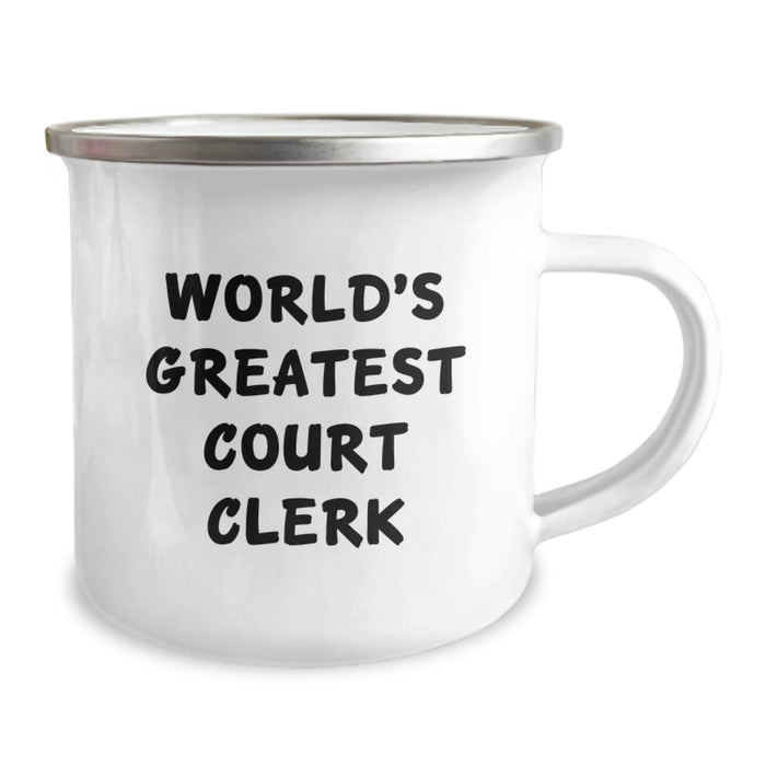 World's Greatest Court Clerk Funny Camping Mug Gifts from Friends for Court Clerk's Birthday - Image 2