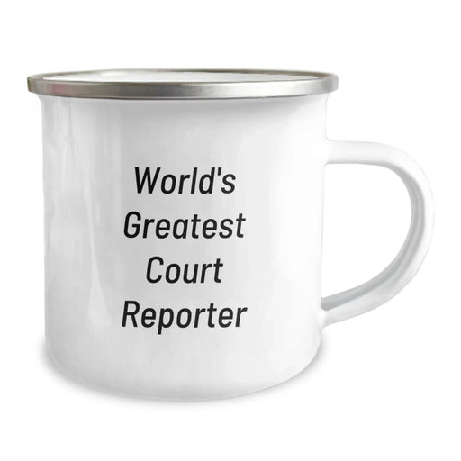 Court Reporter's Delight, Funny Quote, World's Greatest Court Reporter, Birthday Unique Gifts from Friends, Camping Mug for Court Reporter - Image 2