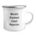 Court Reporter's Delight, Funny Quote, World's Greatest Court Reporter, Birthday Unique Gifts from Friends, Camping Mug for Court Reporter - Image 2
