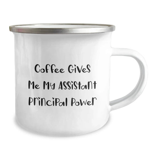 Funny Assistant Principal Gifts for Men - Birthday Unique Gifts from Family - Camping Mug Coffee Lovers - 'Coffee Gives Me My Assistant Principal Power' - Image 2