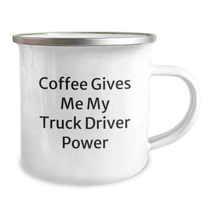 Funny Truck Driver Gifts from Family - Camping Mug - Coffee Gives Me My Truck Driver Power - Birthday Unique Gifts - Image 2