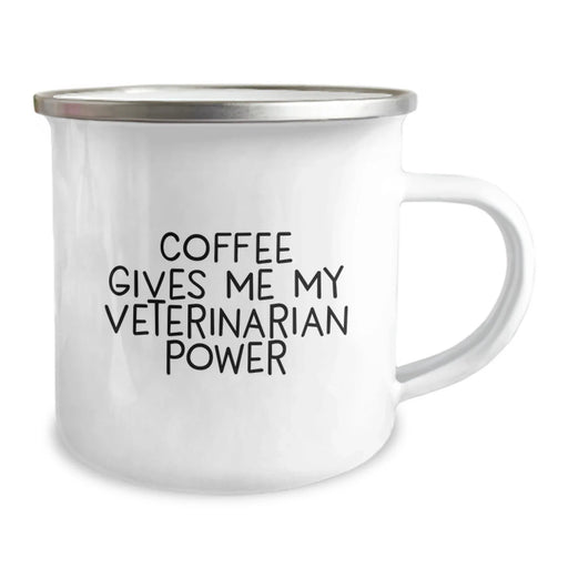 Funny Veterinarian Gifts from Friends, Unique Christmas Unique Gifts for Veterinarian Men, Camping Mug Quote - Coffee Gives Me My Veterinarian Power - Image 2
