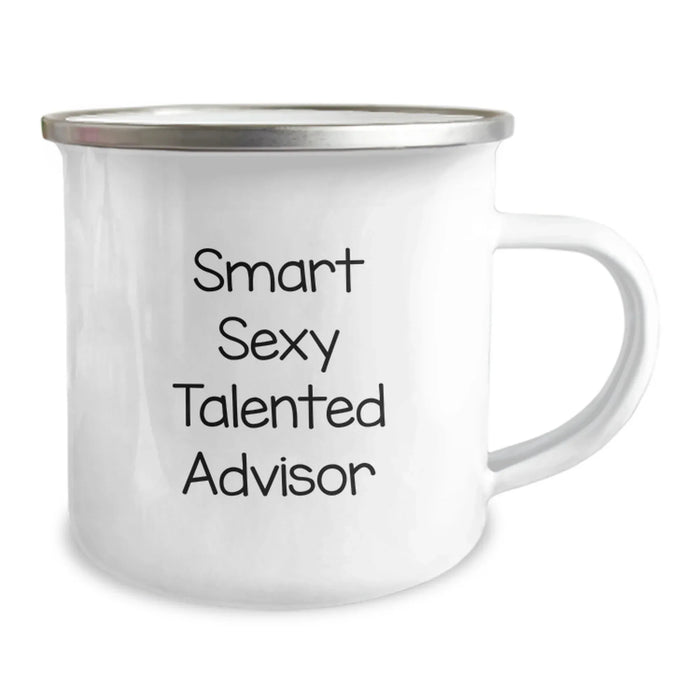 Funny Advisor Gifts from Friends, Unique Birthday Unique Gifts for Men, Smart Sexy Talented Advisor Camping Mug - Image 2
