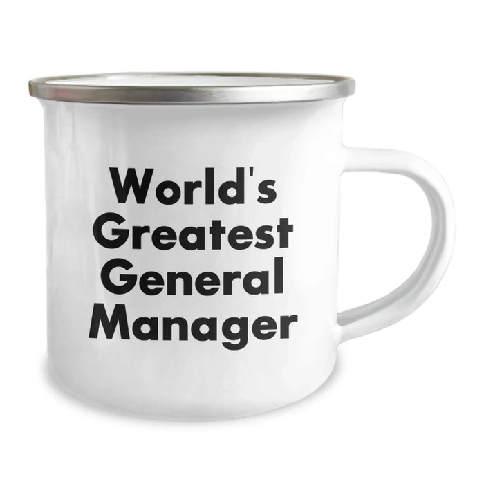 Funny General Manager Gifts from Friends, Unique World's Greatest General Manager Camping Mug for Birthday, 12 oz Stainless Steel with Enamel Finish - Image 2