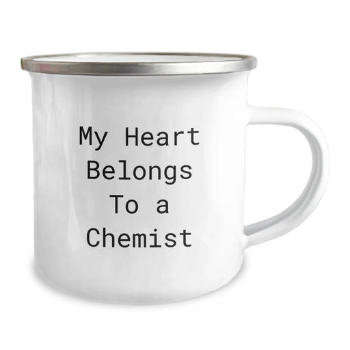 Funny Chemist Gifts from Friends to Family - 'My Heart Belongs To A Chemist' Christmas Unique Mugs for Chemists, Camping Mugs - Image 2