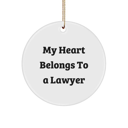 Funny Lawyer Circle Ornament, Gifts from Friends to Husband, Wife, or Lawyer Colleagues for Christmas Unique Gifts - Image 1