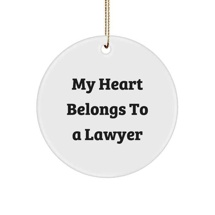 Funny Lawyer Circle Ornament, Gifts from Friends to Husband, Wife, or Lawyer Colleagues for Christmas Unique Gifts - Image 1