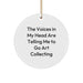 Funny Art Collecting Gifts from Family for Christmas - The Voices In My Head Are Telling Me To Go Art Collecting Circle Ornament - Image 1