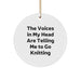 Funny Knitting Gifts for Women, Circle Ornament with 'The Voices In My Head Are Telling Me To Go Knitting' Quote, Christmas Unique Gifts from Friends, Sisters, Family, Coworkers - Image 1