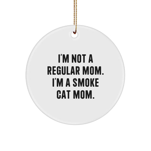 Funny Smoke Cat Mom Christmas Circle Ornament Gifts from Friends for Women - Image 1