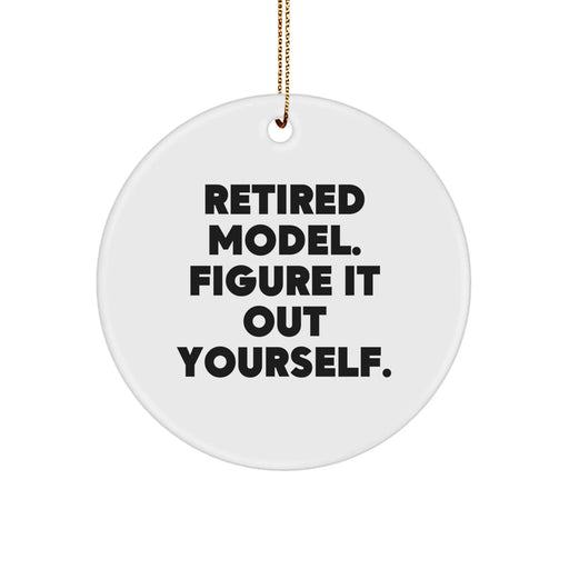 Funny Retired Model Gifts from Friends for Model's Christmas Circle Ornaments - 'Figure It Out Yourself.' - Image 1
