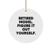Funny Retired Model Gifts from Friends for Model's Christmas Circle Ornaments - 'Figure It Out Yourself.' - Image 1