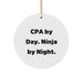 CPA Gifts from Friends - Cpa By Day. Ninja By Night. - Christmas Circle Ornament, Circle Ornament CPA, Funny Gift for CPA - Image 1