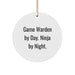 Game Warden Gifts from Friends - Circle Ornament with Funny Quote, 'Game Warden By Day. Ninja By Night.' - Unique Christmas Unique Gift for Men - Image 1