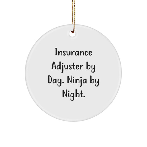 Funny Insurance Adjuster Gifts for Men Women Friends Coworkers Family - Insurance Adjuster By Day. Ninja By Night. Christmas Unique Ornaments - Image 1