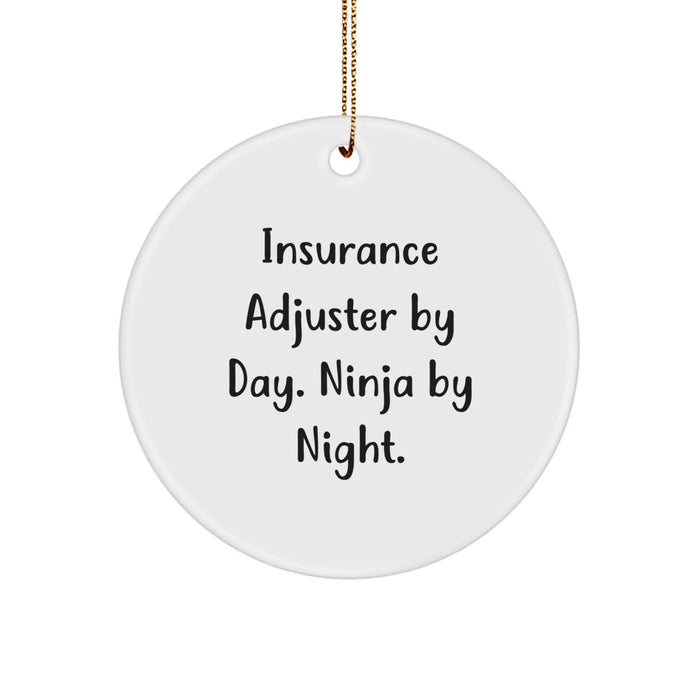 Funny Insurance Adjuster Gifts for Men Women Friends Coworkers Family - Insurance Adjuster By Day. Ninja By Night. Christmas Unique Ornaments - Image 1