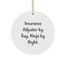 Funny Insurance Adjuster Gifts for Men Women Friends Coworkers Family - Insurance Adjuster By Day. Ninja By Night. Christmas Unique Ornaments - Image 1