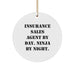 Funny Insurance Sales Agent Gifts by Day Circle Ornament, Christmas Unique Gifts for Men, Women, Coworkers, or Family from Friends with 'Insurance Sales Agent By Day. Ninja By Night.' Quote - Image 1