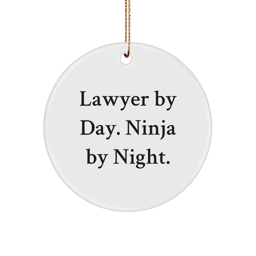 Funny Lawyer Gifts from Friends for Men Lawyer by Day Ninja by Night Christmas Unique Ornaments - Image 1