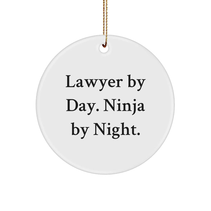 Funny Lawyer Gifts from Friends for Men Lawyer by Day Ninja by Night Christmas Unique Ornaments - Image 1