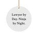 Funny Lawyer Gifts from Friends for Men Lawyer by Day Ninja by Night Christmas Unique Ornaments - Image 1
