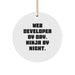 Funny Web Developer Gifts from Men - Web Developer By Day Ninja By Night Circle Ornament, Christmas Unique Gifts for Web Developer Friends at Work - Image 1