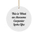 Funny Carpenter Gifts from Men for Carpenter Friends Unique Christmas Decorations - This Is What An Awesome Carpenter Looks Like Circle Ornament - Image 1