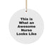 Funny Nurse Gifts from Men to Women Coworkers Friends Family - This Is What An Awesome Nurse Looks Like Circle Ornament, Christmas Unique Gifts for Nurse - Image 1
