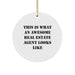 Funny Real Estate Agent Gifts from Friends for Real Estate Agent Christmas Unique Ornaments, 'This Is What An Awesome Real Estate Agent Looks Like' Circle Ornament - Image 1