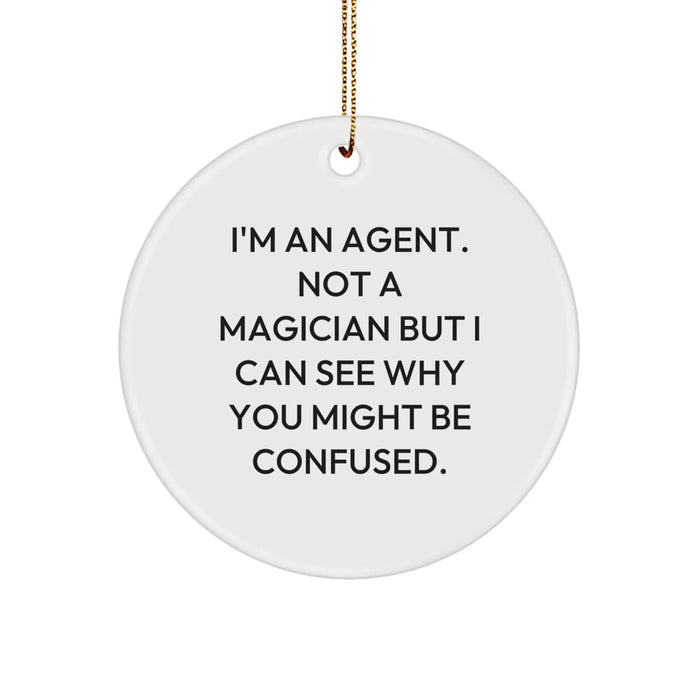 Funny Agent Circle Ornament Gifts from Friends for Agent on Christmas Unique - Image 1