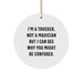 Funny Trucker Gifts from Friends for Christmas - I'm A Trucker. Not A Magician Circle Ornament - Image 1