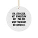 Funny Trucker Circle Ornaments for Men, Christmas Unique Gifts from Friends to Trucker, A Trucker Not A Magician - Image 1