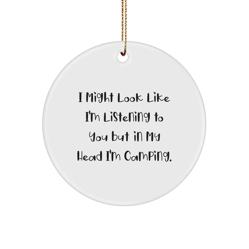 Camping Circle Ornament Funny Gift for Camping Lovers Christmas Unique Christmas Unique Gifts from Friends to Family - Image 1