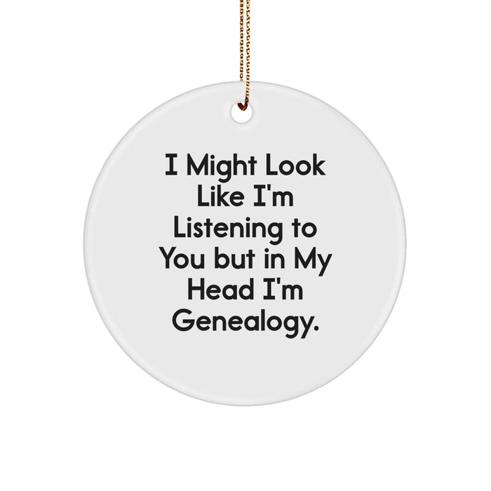 Genealogy Gifts for Family Members, Funny Circle Ornament, Gifts from Men to Women Friends, Christmas Unique Gifts - Image 1