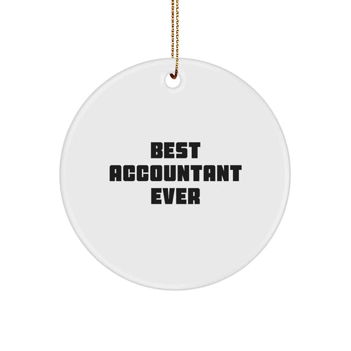 Funny Accountant Gifts, Best Accountant Ever Quotes, Circle Ornament for Christmas Unique Gifts from Friends to Family - Image 1