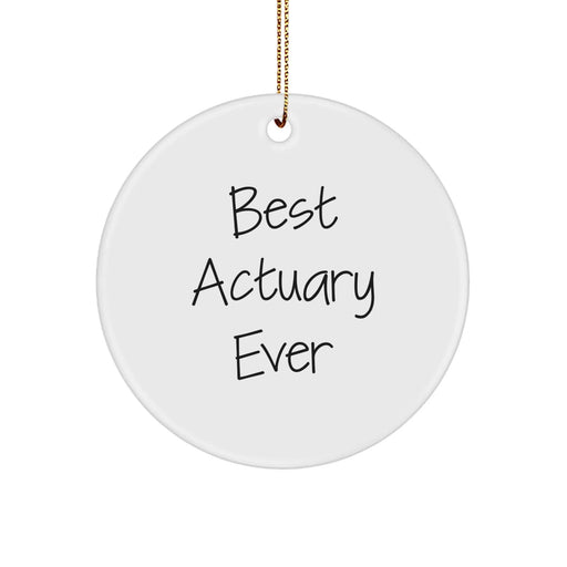 Funny Actuary Gifts for Men, Best Actuary Ever Circle Ornament, Christmas Unique Gifts from Friends, Family to Actuary - Image 1
