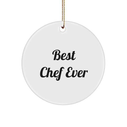 Funny Chef Gifts from Men for Best Chef Ever Circle Ornament, Christmas Unique Present - Image 1