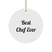 Funny Chef Gifts from Men for Best Chef Ever Circle Ornament, Christmas Unique Present - Image 1