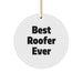 Funny Roofer Gifts, Unique Circle Ornament for Roofer Friends, Best Roofer Ever Christmas Decoration - Image 1