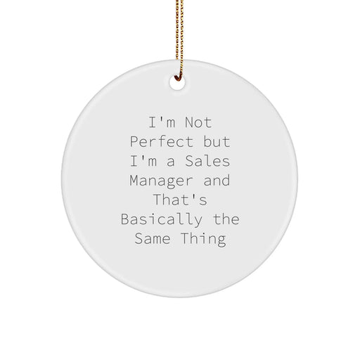 Funny Sales Manager Gifts for Men, Cute Christmas Unique Gifts from Friends, Coasters for Sales Manager Desk, 'I'm Not Perfect But I'm A Sales Manager' - Image 1