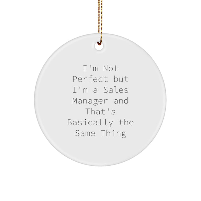 Funny Sales Manager Gifts for Men, Cute Christmas Unique Gifts from Friends, Coasters for Sales Manager Desk, 'I'm Not Perfect But I'm A Sales Manager' - Image 1