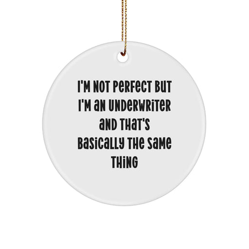 Funny Underwriter Gifts from Friends, Christmas Unique Circle Ornament for Underwriter Men - Image 1