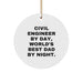 Civil Engineer Gifts, Funny Quote Circle Ornament, White Circle Shaped, Gifts from Dad to Civil Engineer for Christmas - Image 1
