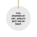 Civil Engineer Gifts for Men - Funny Circle Ornament, World's Best Dad By Night, Christmas Unique Gifts from Family - Image 1