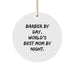 Funny Barber Gifts - Circle Ornament by Day, World's Best Mom By Night - Christmas Unique Presents for Men from Family - Image 1
