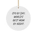 CFO Gifts from Mom - 'Cfo By Day, World's Best Mom By Night.' Funny Circle Ornament for Christmas - Image 1