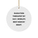 Funny Radiation Therapist Gifts from Friends Christmas Circle Ornament for Radiation Therapist By Day, World's Best Mom By Night. - Image 1
